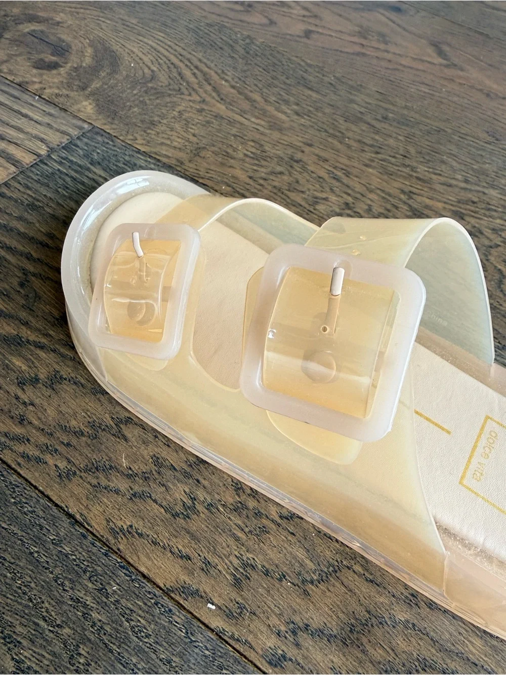 Dolce Vita Beige Clear Double-Buckle Jelly Slides - New Never Worn - Size 7